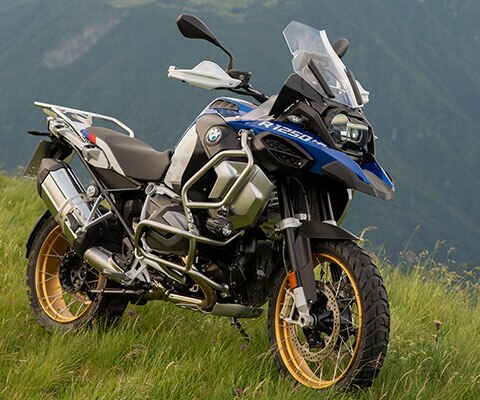 BMW R 1250 GS Adventure in front of a mountain backdrop
