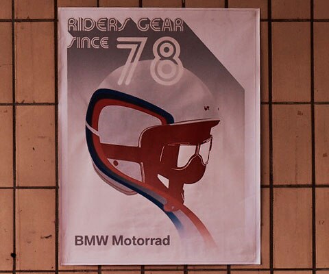 Poster "40 Years" Limited Edition hanging on the garage wall