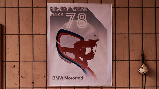 Poster "40 Years" Limited Edition hanging on the garage wall